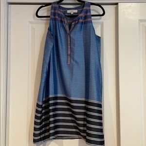 Loft Striped Sleeveless Swing Dress size S